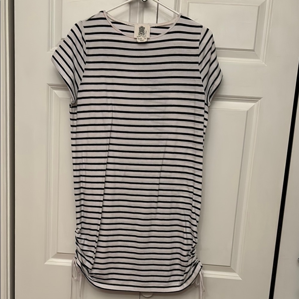 Striped Black and White T-Shirt Dress